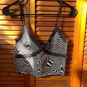 Divided crop top, size small, never worn